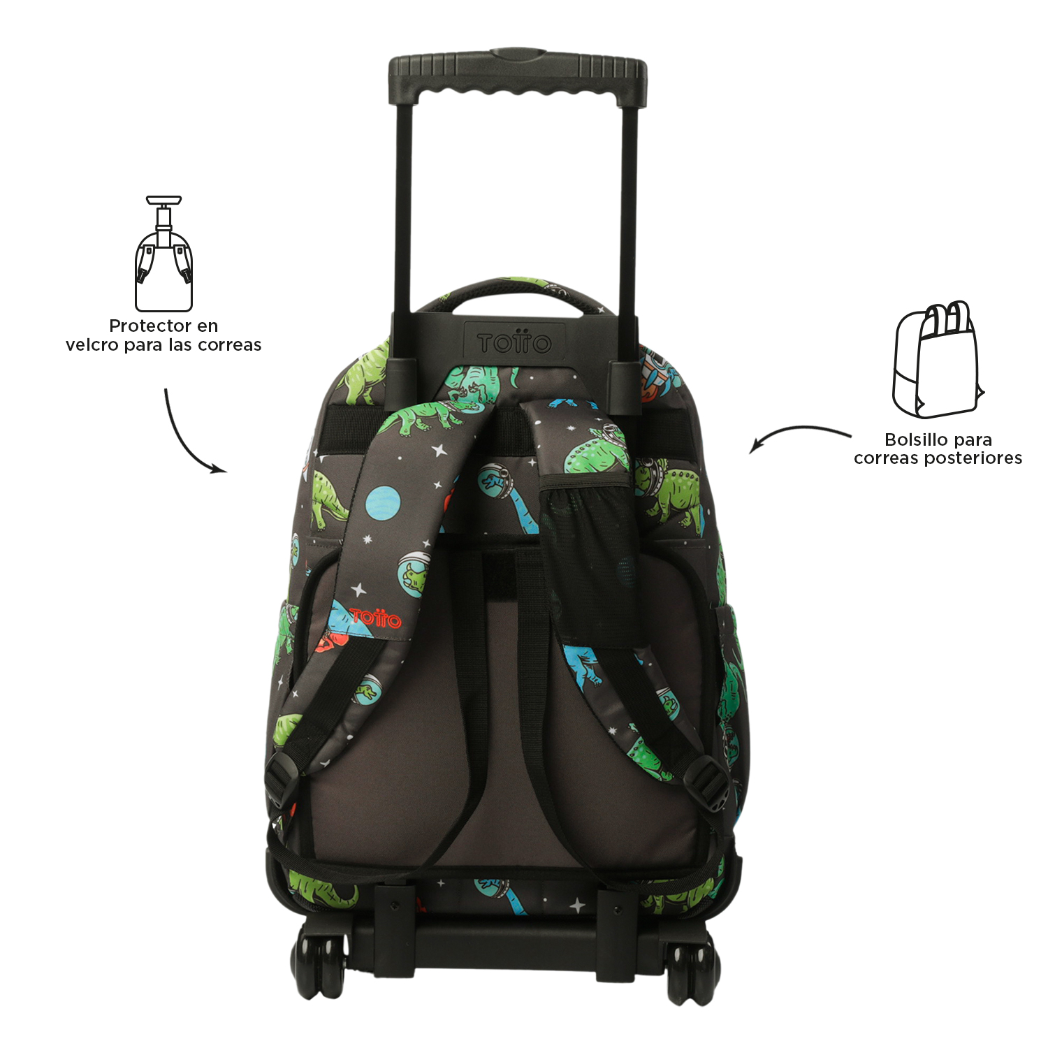 MOCHILA C/RODAS ESCOLAR TOTTO RENGLONES 1WE  45,5 x 32 x 18 cm ( Imagem 4 de 4 ) - Preview