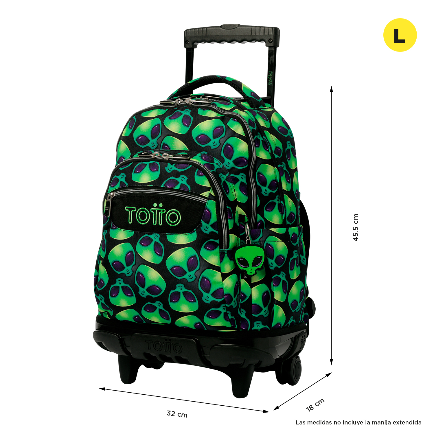 MOCHILA C/RODAS ESCOLAR TOTTO 8 A 12 ANOS RENGLONES 6DS ( Imagem 3 de 4 ) - Preview