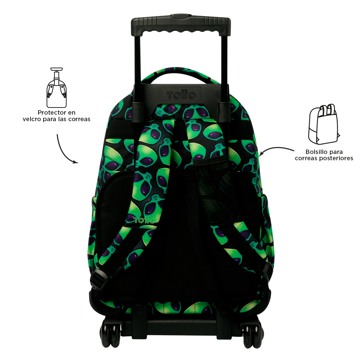 MOCHILA C/RODAS ESCOLAR TOTTO 8 A 12 ANOS RENGLONES 6DS ( Imagem 4 de 4 ) - Preview