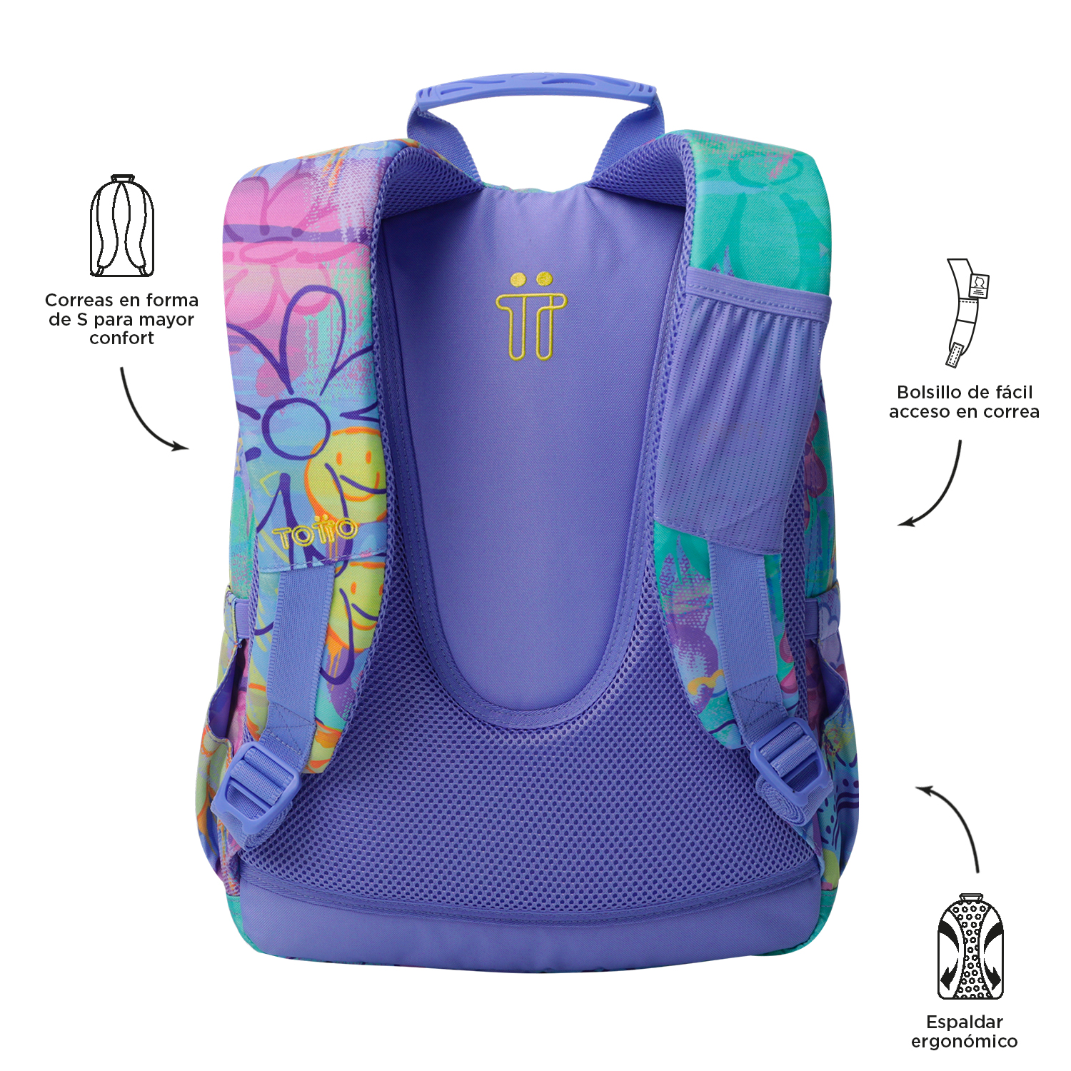 TOTTO SCHOOL BACKPACK 6 AND 7 YEARS OLD GOMMAS 5Q8 ( Imagem 4 de 4 ) - Preview