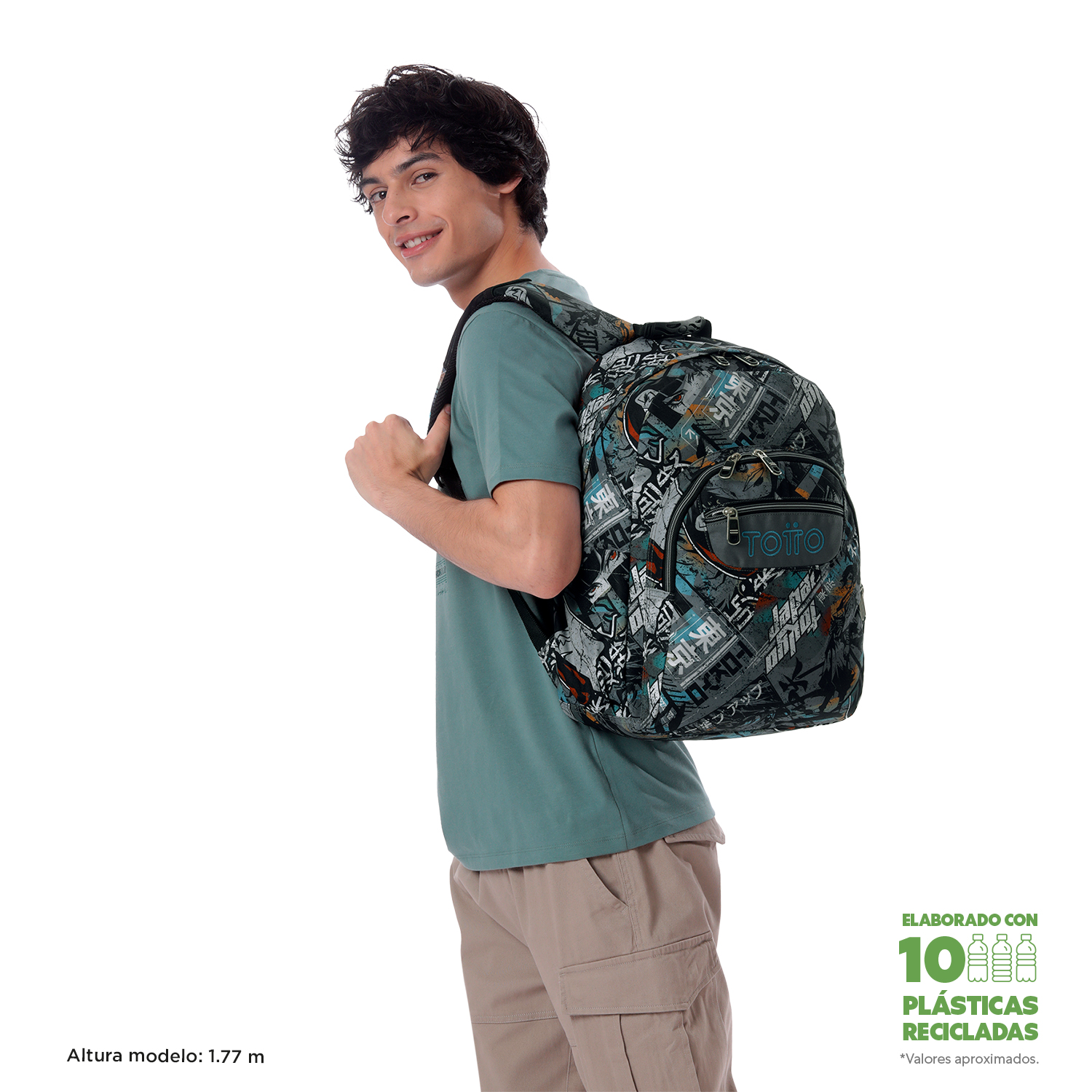 MOCHILA ESCOLAR TOTTO 8 A 12 ANOS ACUARELES 7YL ( Imagem 2 de 4 ) - Preview