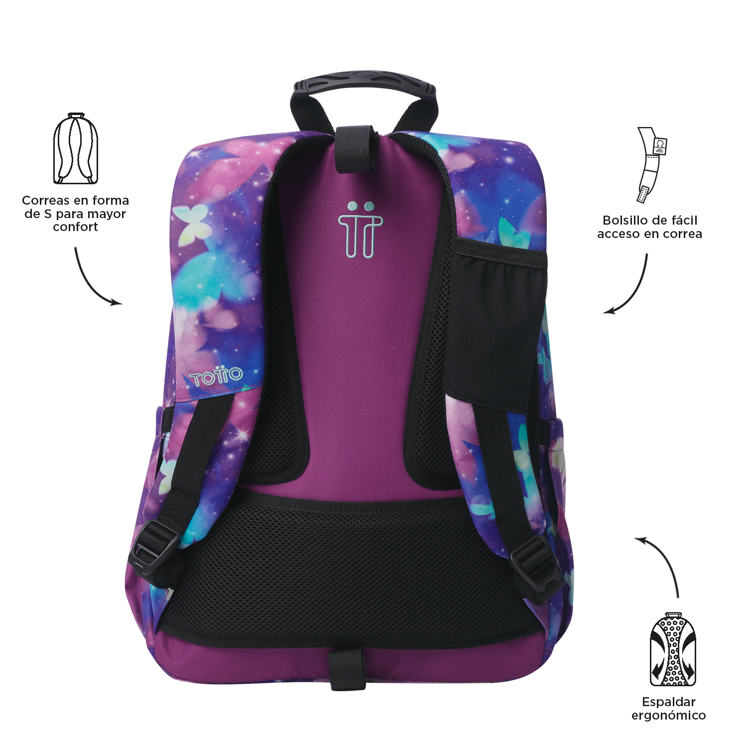 TOTTO SCHOOL BACKPACK 8 TO 12 YEARS OLD ACUARELES 5Q6 ( Imagem 4 de 4 ) - Preview