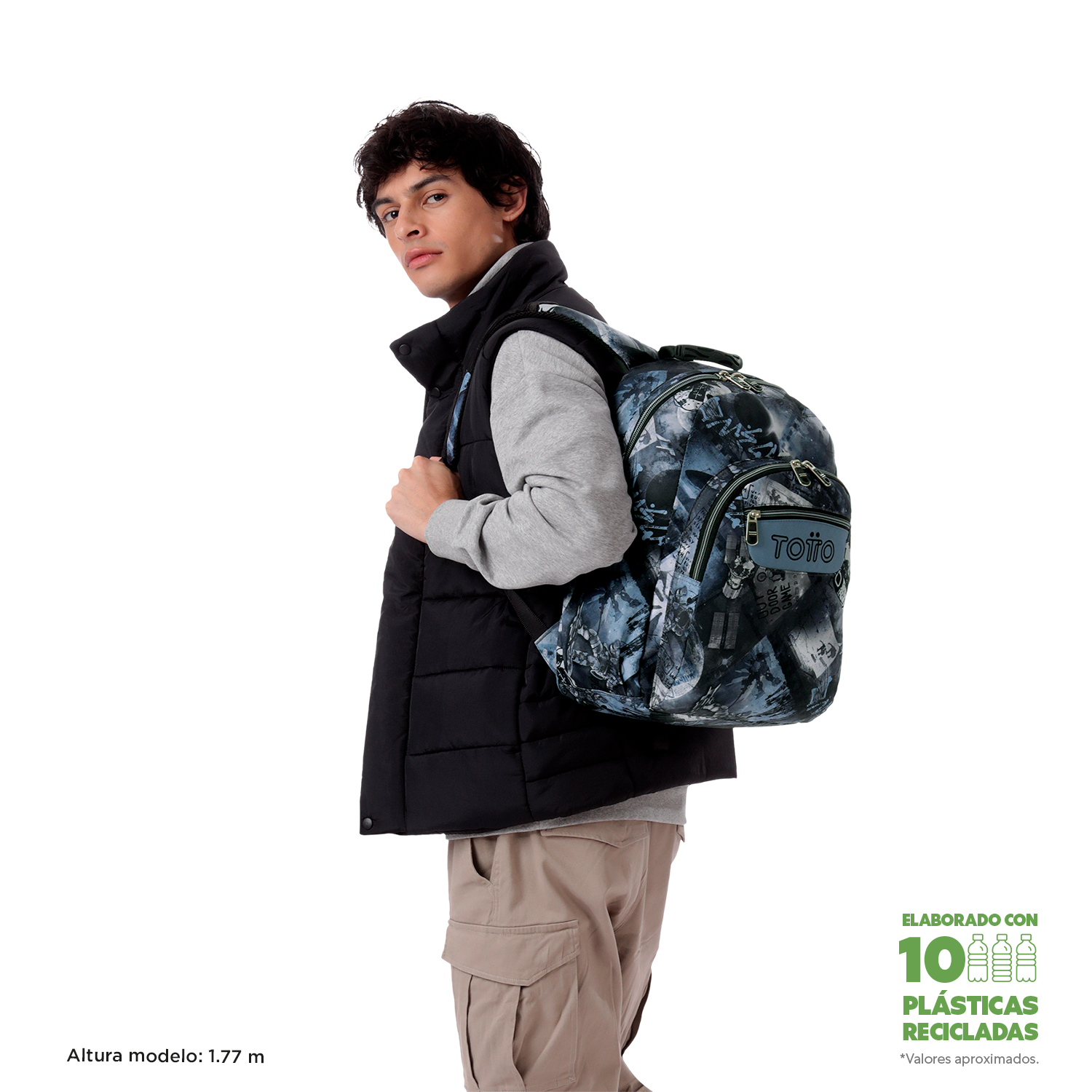 MOCHILA ESCOLAR TOTTO 8 A 12 ANOS ACUARELES 0G6 ( Imagem 2 de 4 ) - Preview