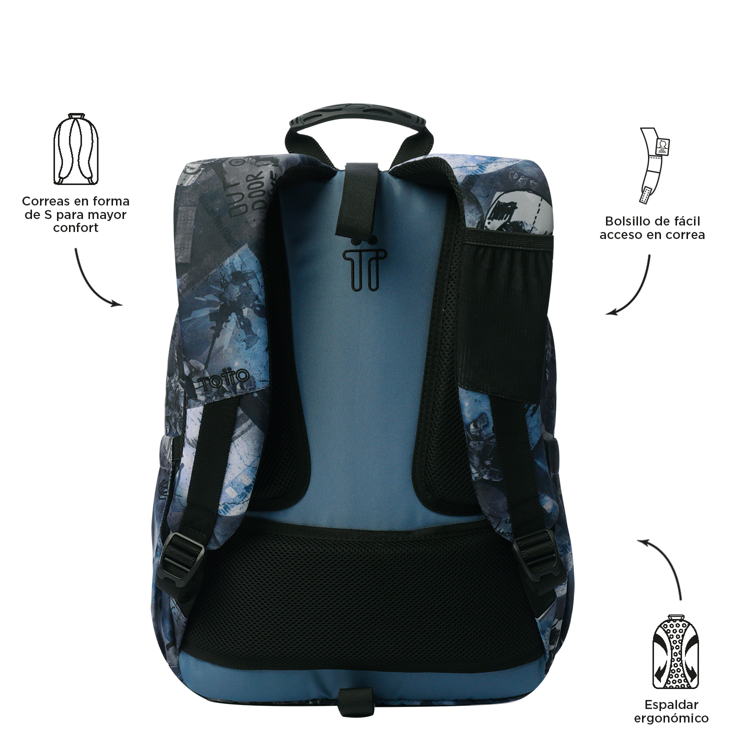 MOCHILA ESCOLAR TOTTO 8 A 12 ANOS ACUARELES 0G6 ( Imagem 4 de 4 ) - Preview