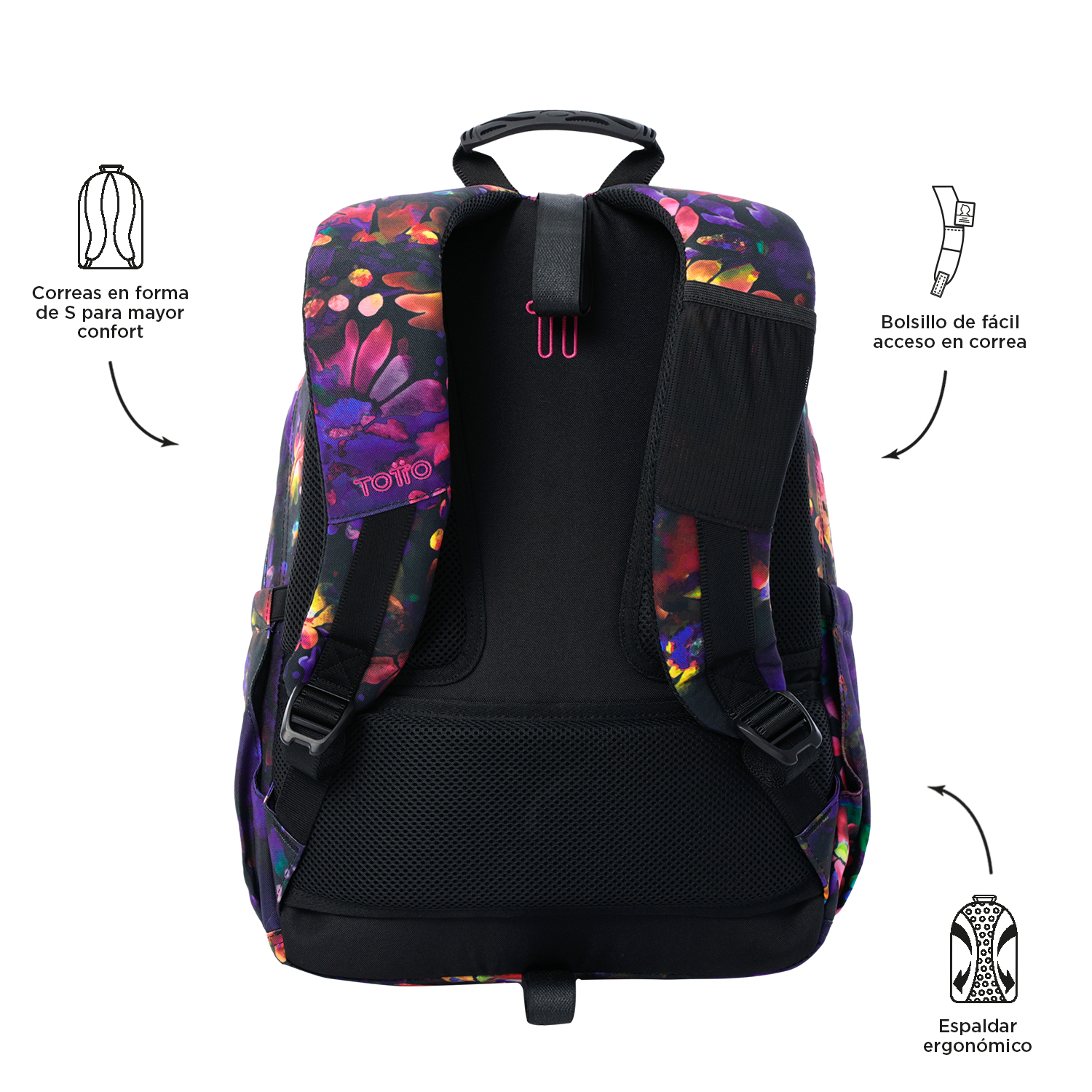 MOCHILA ESCOLAR TOTTO 8 A 12 ANOS ACUARELES 5Q5 ( Imagem 4 de 4 ) - Preview