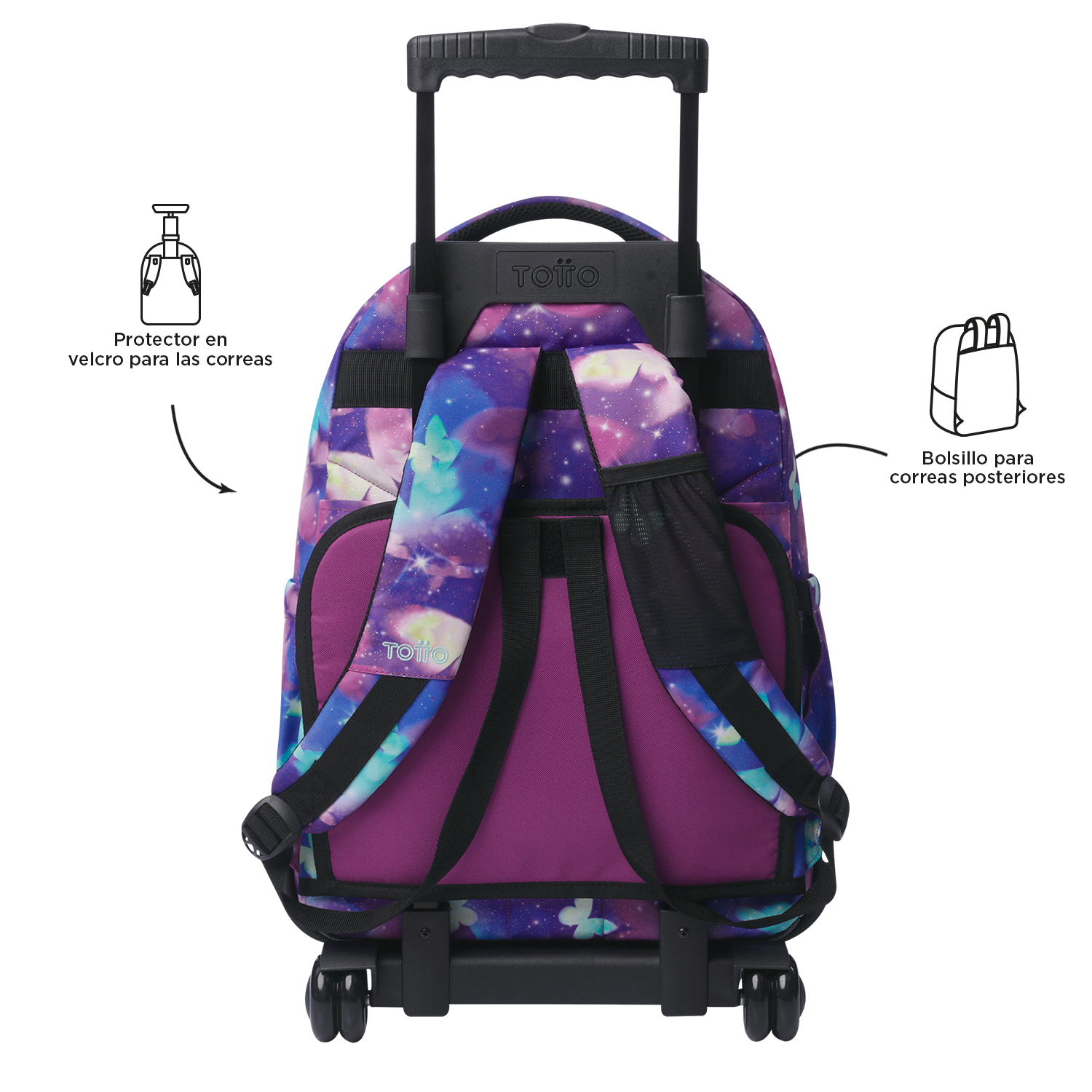 Mochila Trolley Totto Renglones 5Q6 Glitter 2025 45,5X32X17,5Cm Ma03Eco0062511P5Q6 ( Imagem 2 de 4 ) - Preview