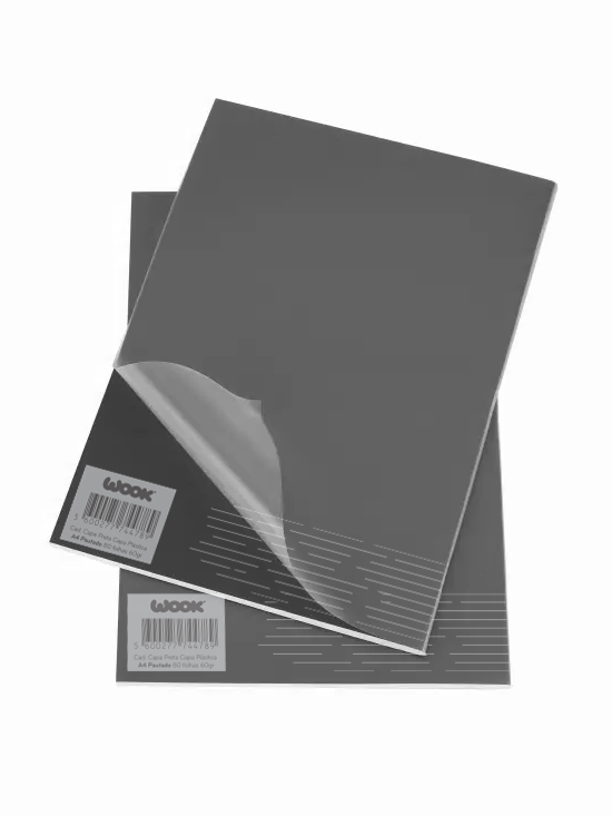 Caderno capa preta A4 pautado com capa plástica WOOK ( Imagem 2 de 2 ) - Preview