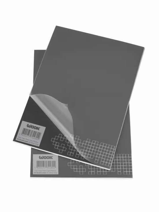 Caderno capa preta A4 quadriculado com capa plástica WOOK ( Imagem 2 de 2 ) - Preview