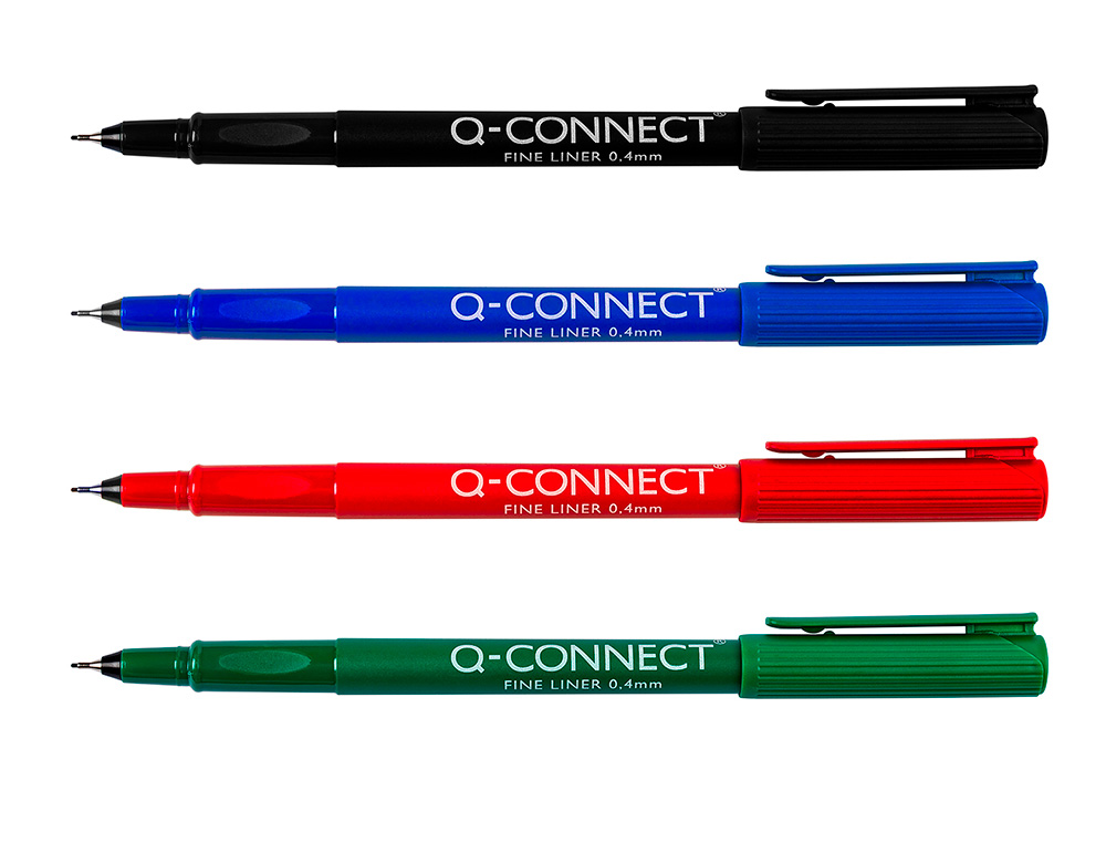 Marcador q-connect ponta de fibra fine liner preto 0.4 mm (10 unidades) ( Imagem 3 de 3 ) - Preview