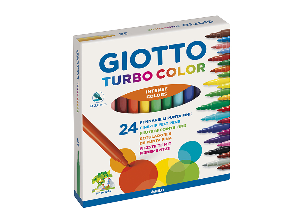 Canetas de Feltro Laváveis Giotto Turbo Color - Caixa de 24 unidades ( Imagem 3 de 3 ) - Preview