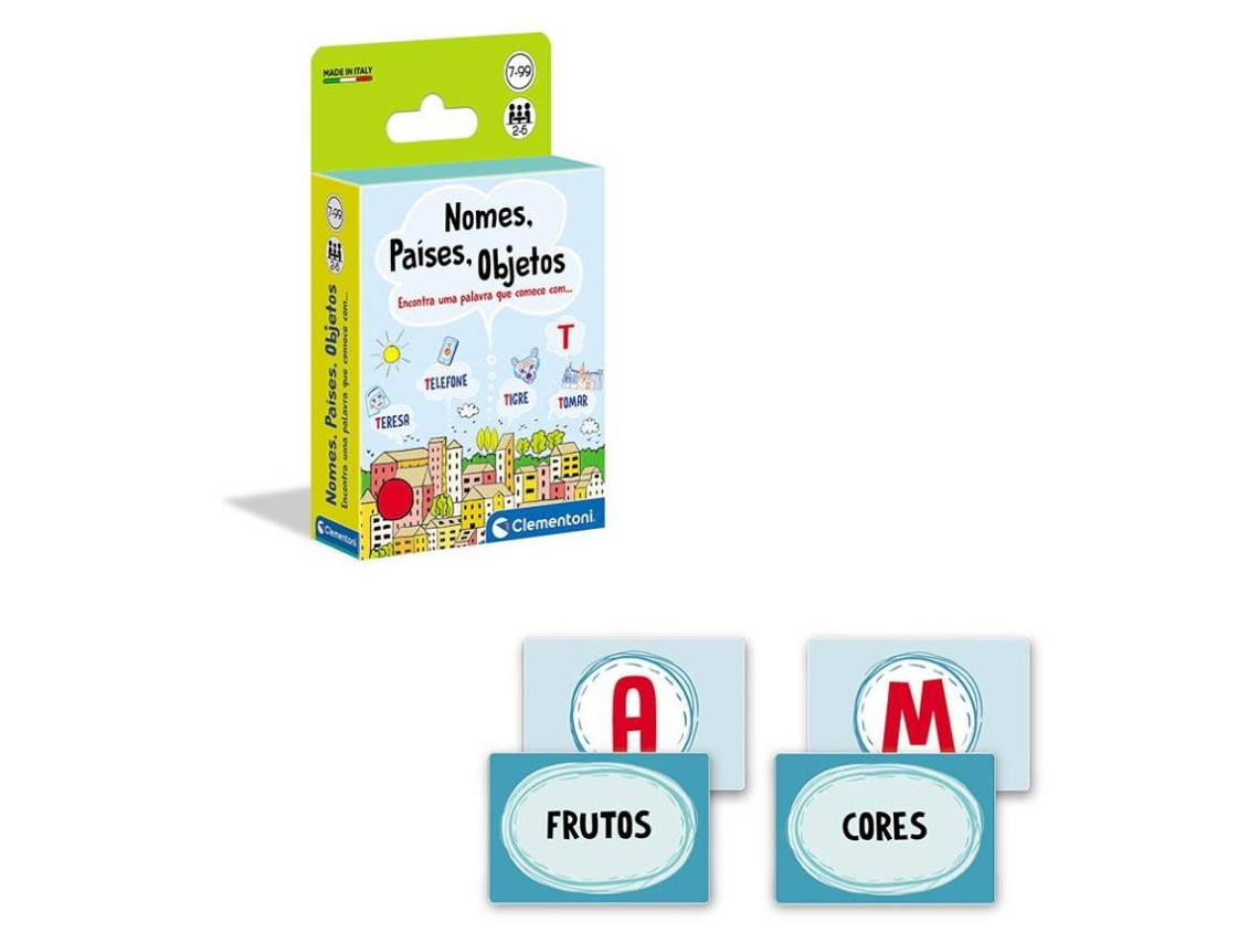 Jogo de Cartas Nomes, Coisas, Cidades Clementoni 67298 ( Imagem 2 de 2 ) - Preview