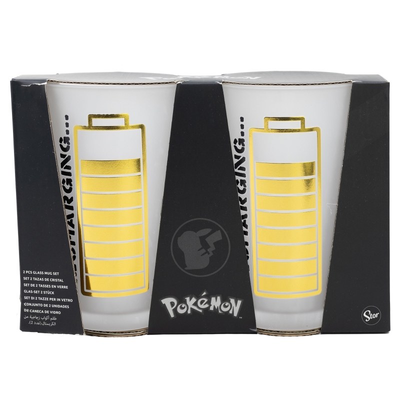 Set of 2 Glass Cups 490 ML - Pokémon Thunderstruck ( Imagem 2 de 3 ) - Preview