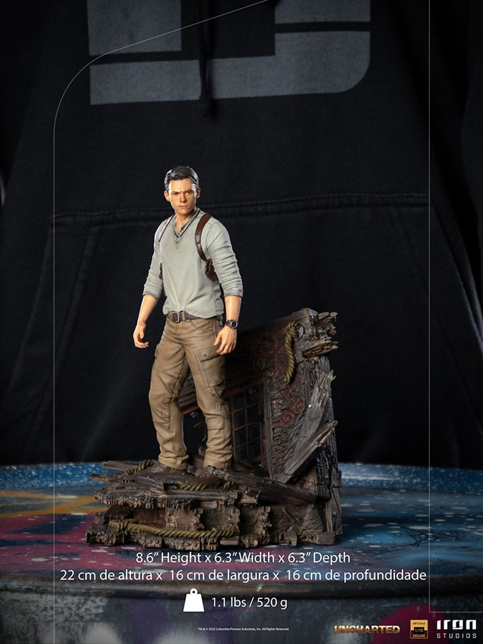 Estátua Iron Studios - Uncharted (Movie): Nathan Drake (Deluxe Edition) - Art Scale 1/10 ( Imagem 4 de 4 ) - Preview