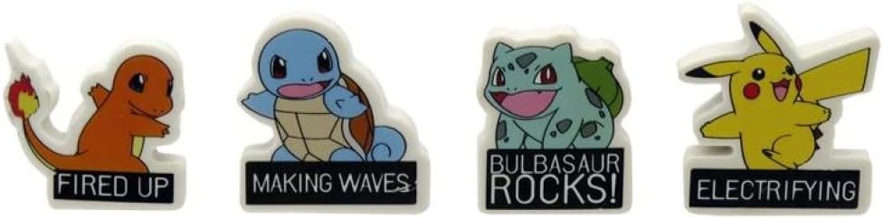 Set 4 Borrachas - Pokémon Starters ( Imagem 2 de 2 ) - Preview