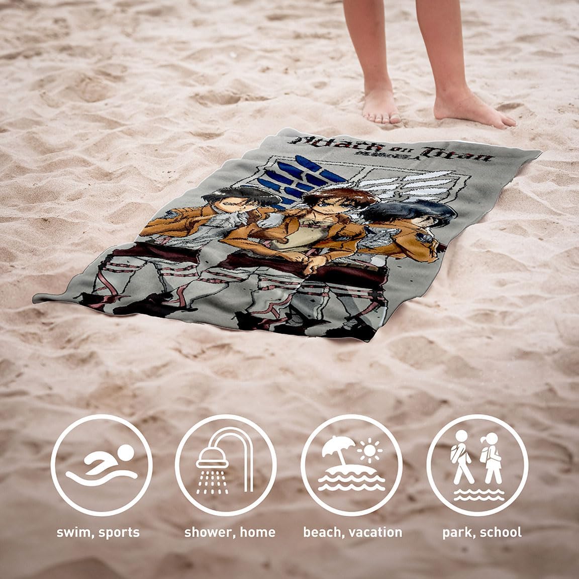 Microfiber Beach Towel - Attack on Titan ( Imagem 3 de 3 ) - Preview