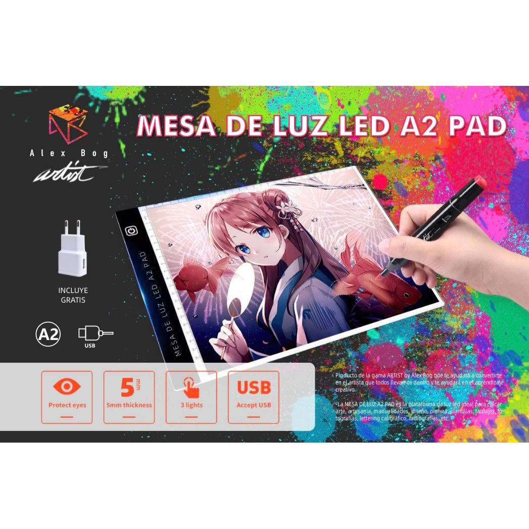 Mesa De Luz Led A2 Pad Roymart Artist By Alex Bog Ab-0332 ( Imagem 2 de 4 ) - Preview