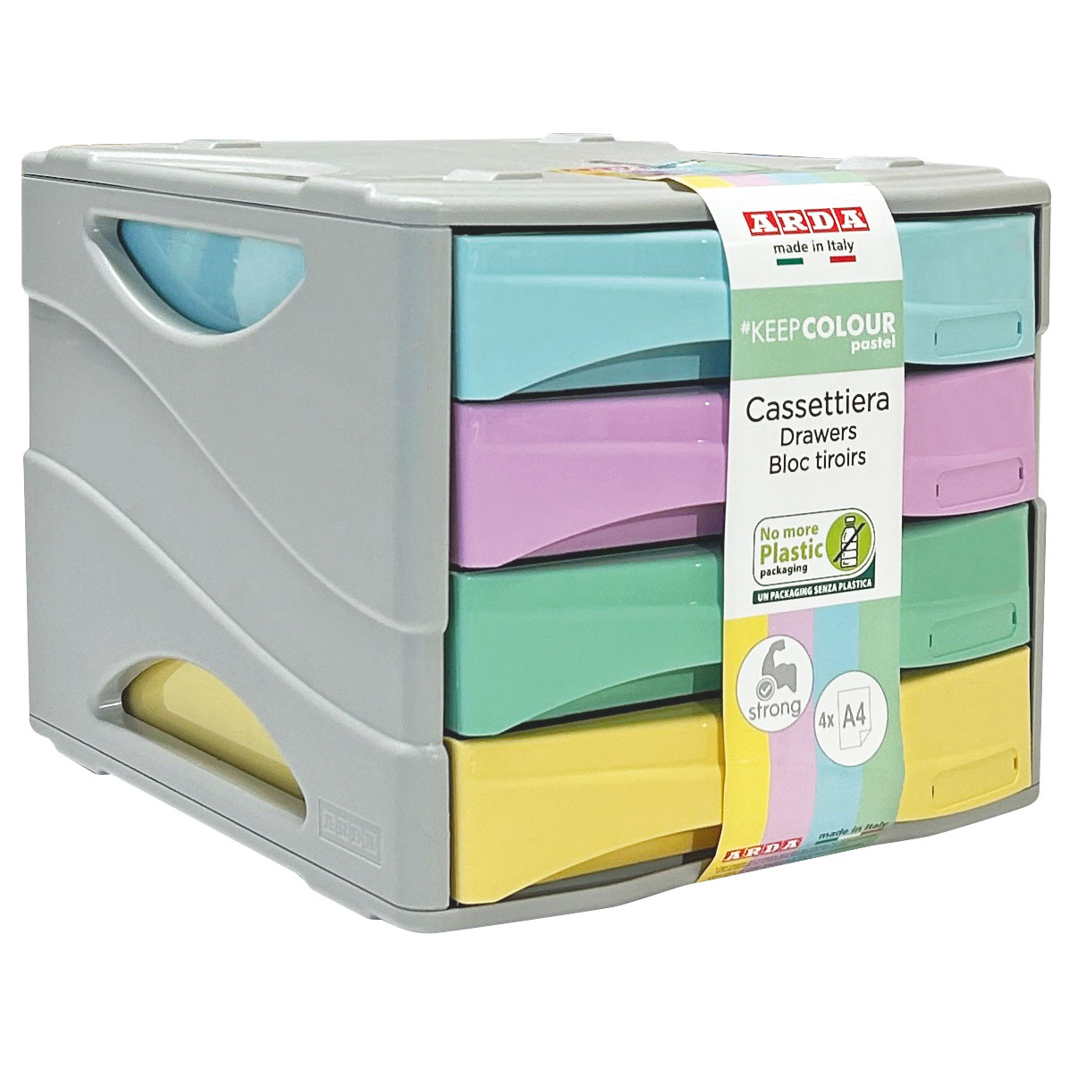 Tabuleiro De Secretária 4 Gavetas Arda Keep Colour Pastel 15P4Ppas ( Imagem 2 de 2 ) - Preview
