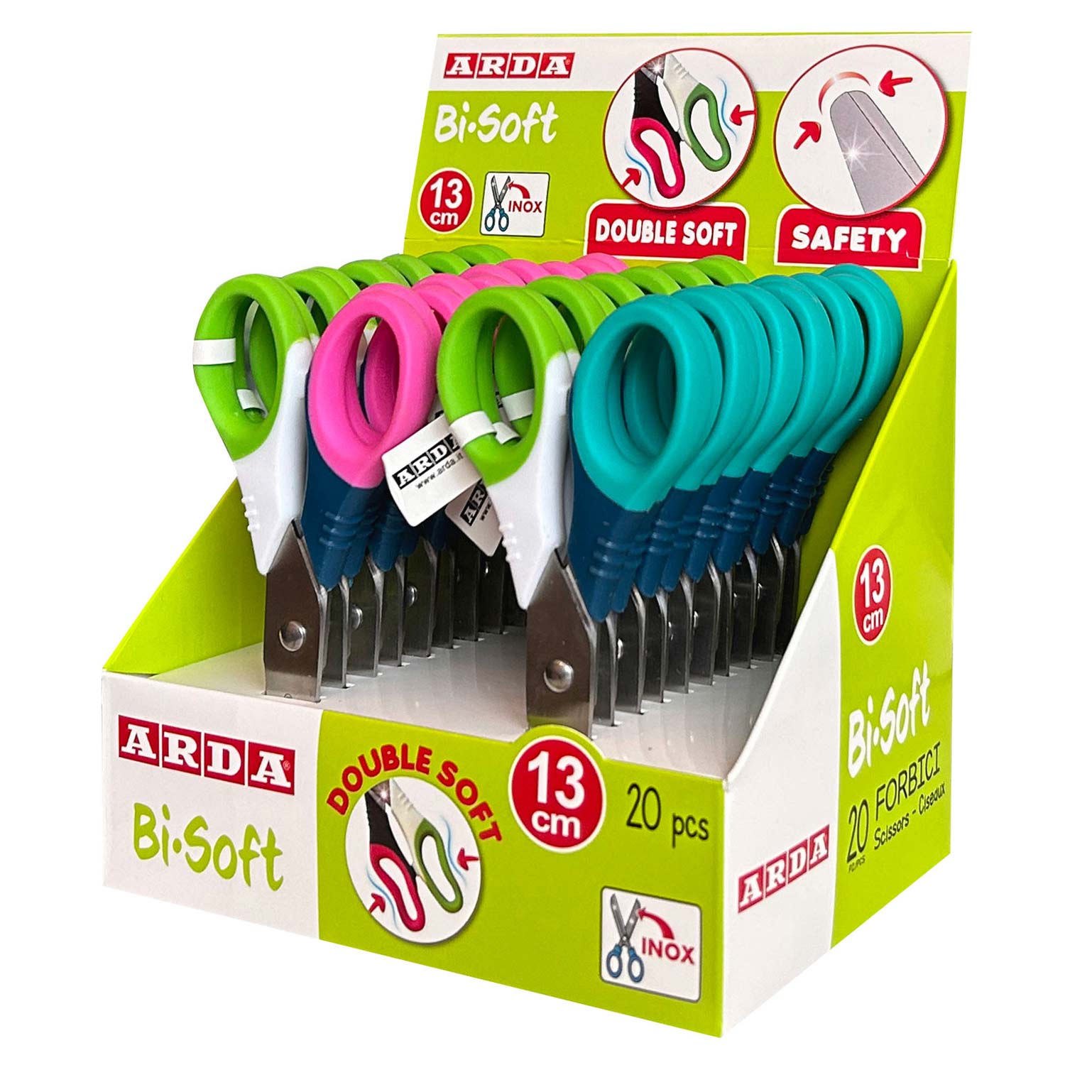 Tesoura Escolar 13Cm Redonda Arda Bi-Soft Sortido Fb1308Sf ( Imagem 3 de 3 ) - Preview