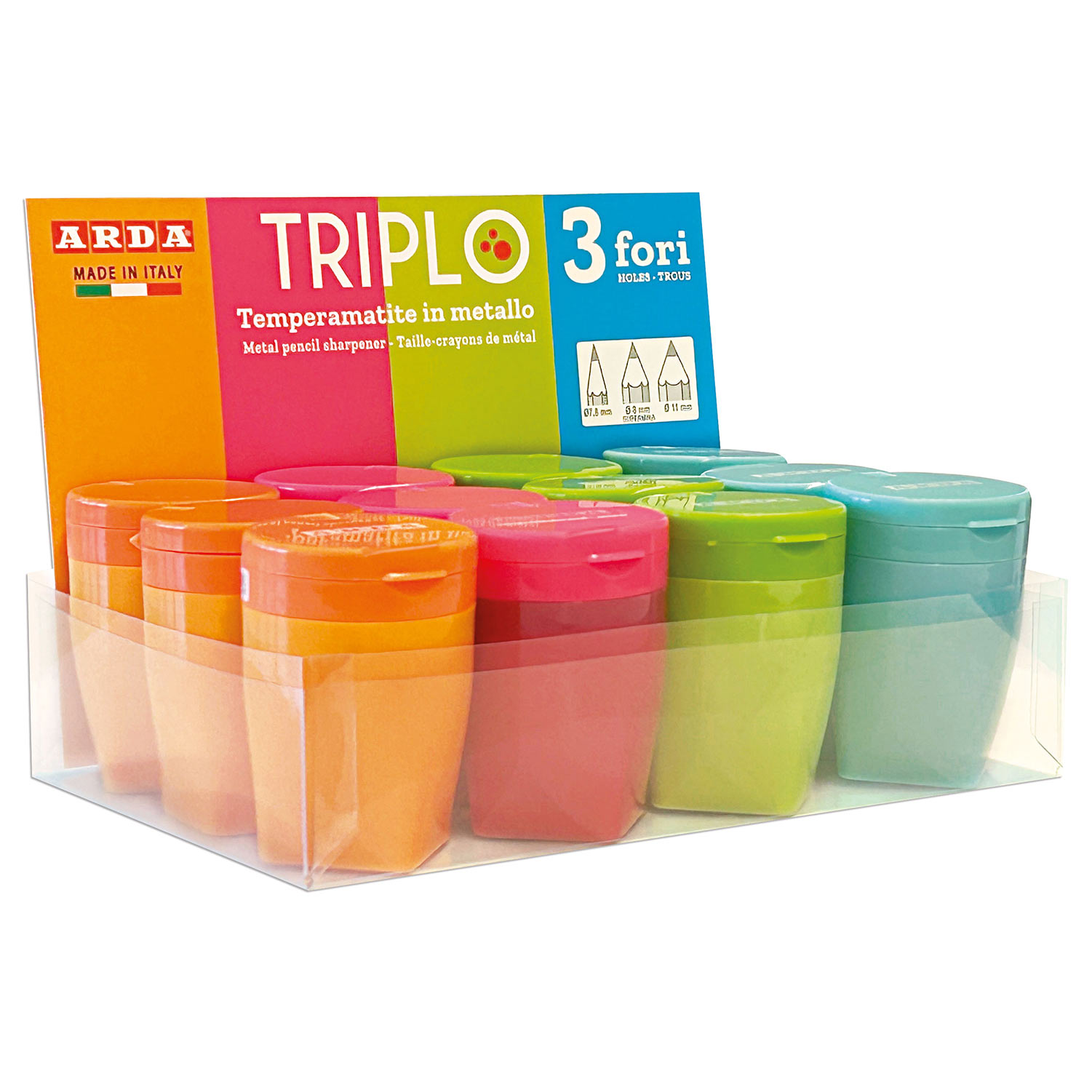 Afia tripla com depósito ARDA Keep Colour cores pastel sortido ( Imagem 3 de 3 ) - Preview