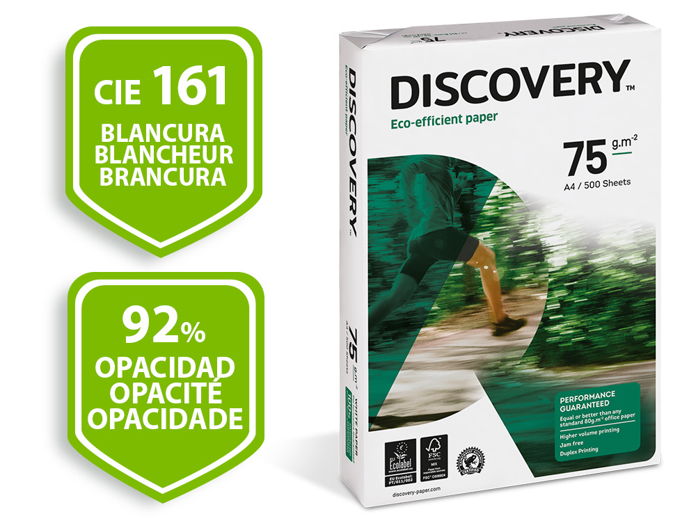 Papel de Fotocópia Discovery A4 de 75 gramas Embalagem de 500 folhas ( Imagem 3 de 7 ) - Preview