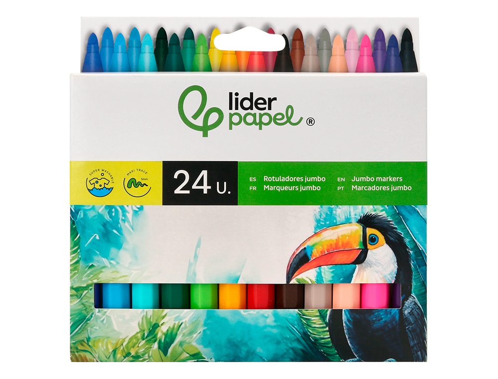 Marcador liderpapel feltro jumbo caixa 24 cores ( Imagem 2 de 17 ) - Preview