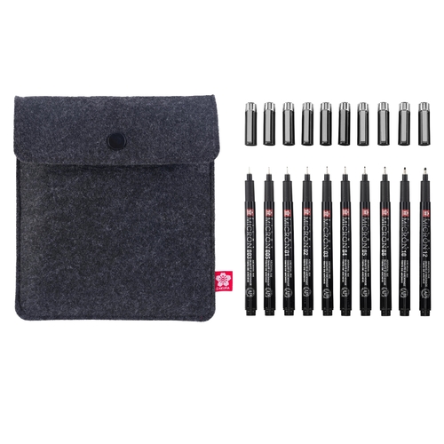 Set 10 Marcadores Sakura Pigma Micron Black Edition ( Imagem 2 de 2 ) - Preview