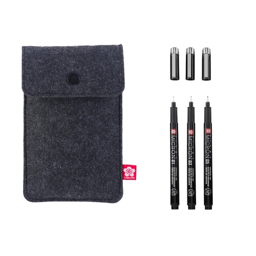 Set 3 Marcadores Sakura Pigma Micron Black Edition ( Imagem 2 de 2 ) - Preview