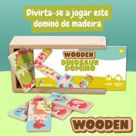 Science4you Dominó de Madeira Infantil - Dinossauros ( Imagem 4 de 4 ) - Preview