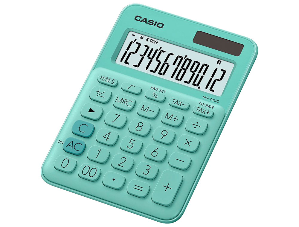 Calculadora casio ms-20uc-gn secretaria 12 digitos tax +/- cor verde ( Imagem 2 de 4 ) - Preview