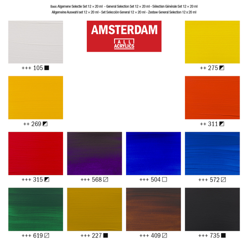 Caixa 12 Tubos Tinta Acrílica 20ml Amsterdam ( Imagem 2 de 2 ) - Preview