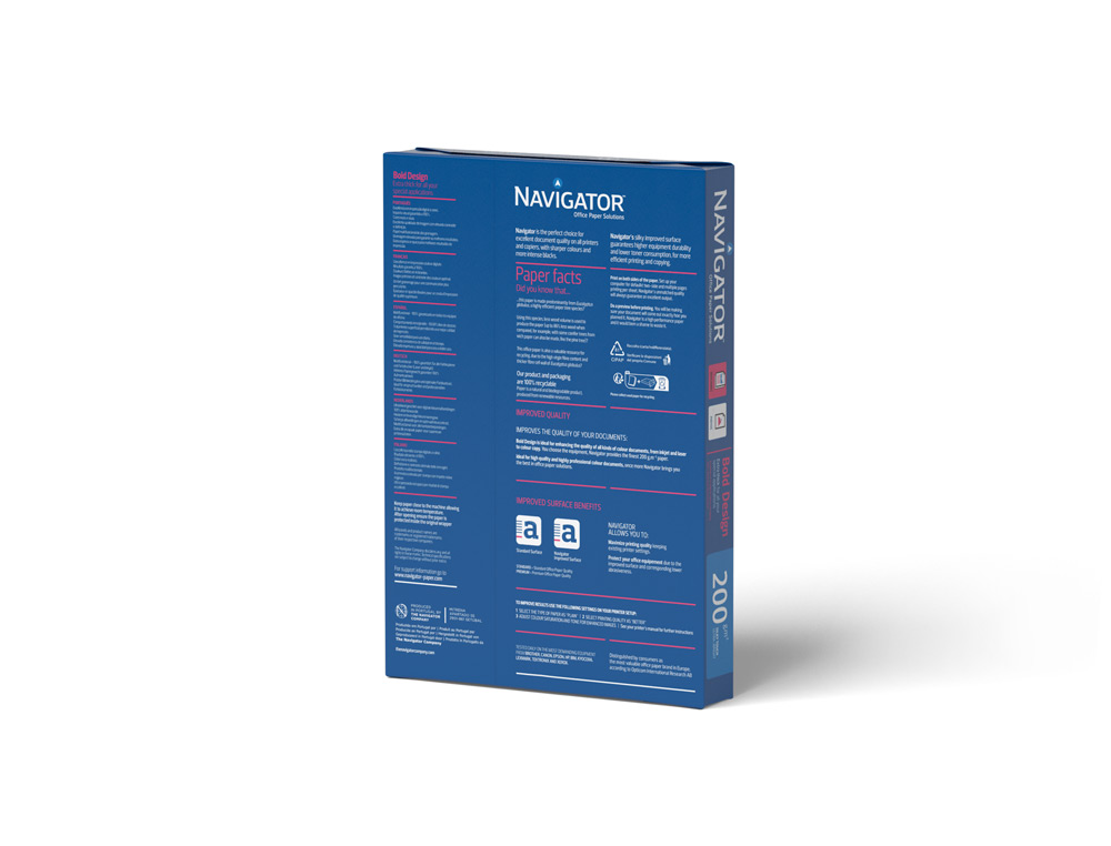 Papel fotocopiadora navigator bold design din a4 200 gr paquete de 150 hojas ( Imagem 2 de 3 ) - Preview