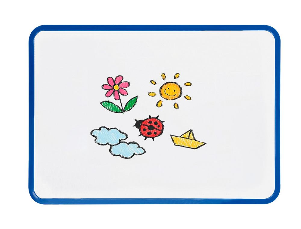 Quadro branco liderpapel 30x42 cm magnetico dupla face liso com marcador iman e apagador ( Imagem 5 de 7 ) - Preview