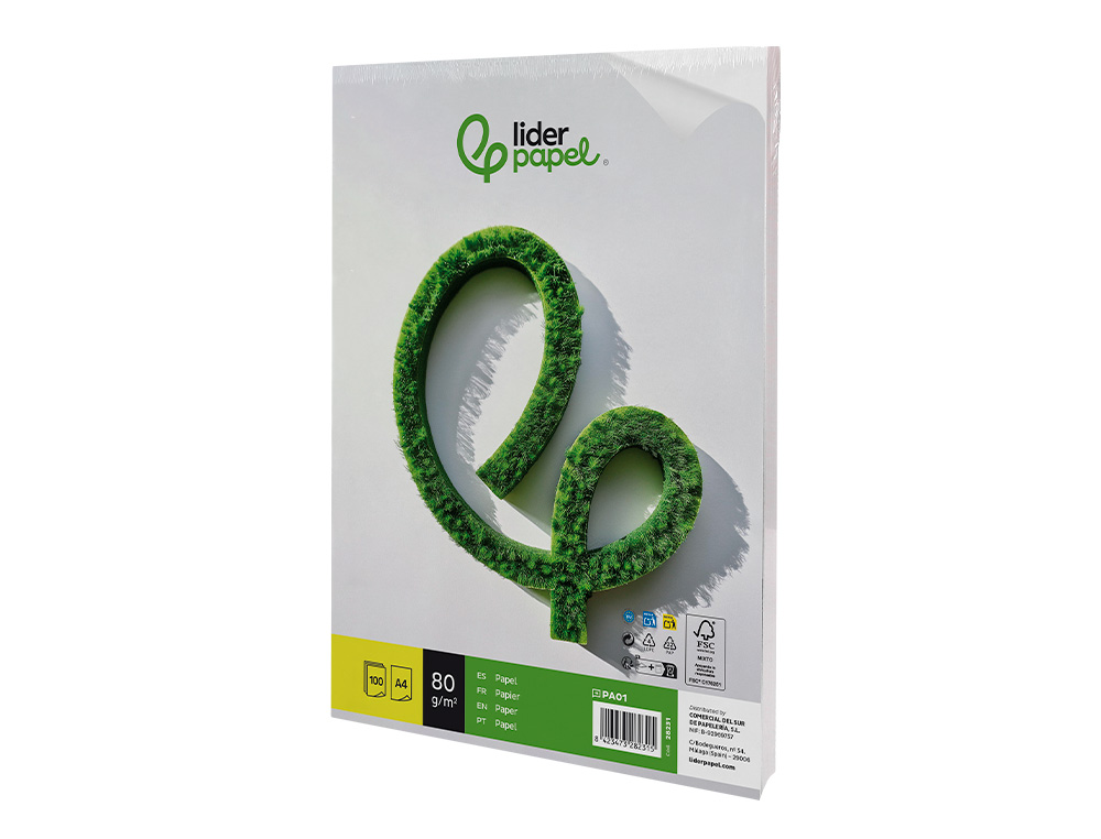 Papel Liderpapel - Din A4 80 gr - 100 Folhas ( Imagem 5 de 13 ) - Preview