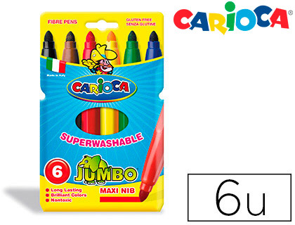 Marcador jumbo carioca 6 unidades ( Imagem 2 de 7 ) - Preview