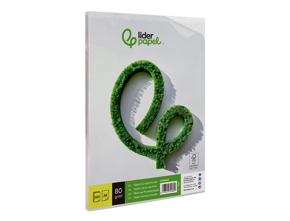 Papel liderpapel din a4 80gr pack de 500 folhas branco microperfurado em tres partes iguais ( Imagem 5 de 8 ) - Preview