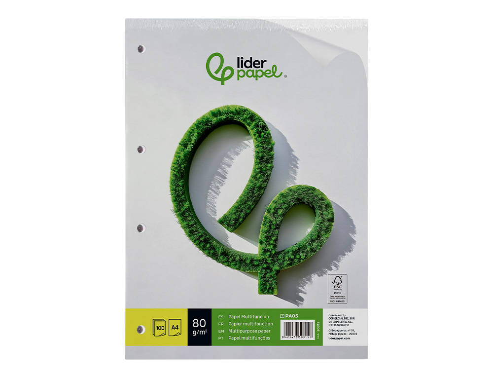 Papel liderpapel din a4 80 gr pack de 100 folhas liso 4 furos ( Imagem 2 de 8 ) - Preview