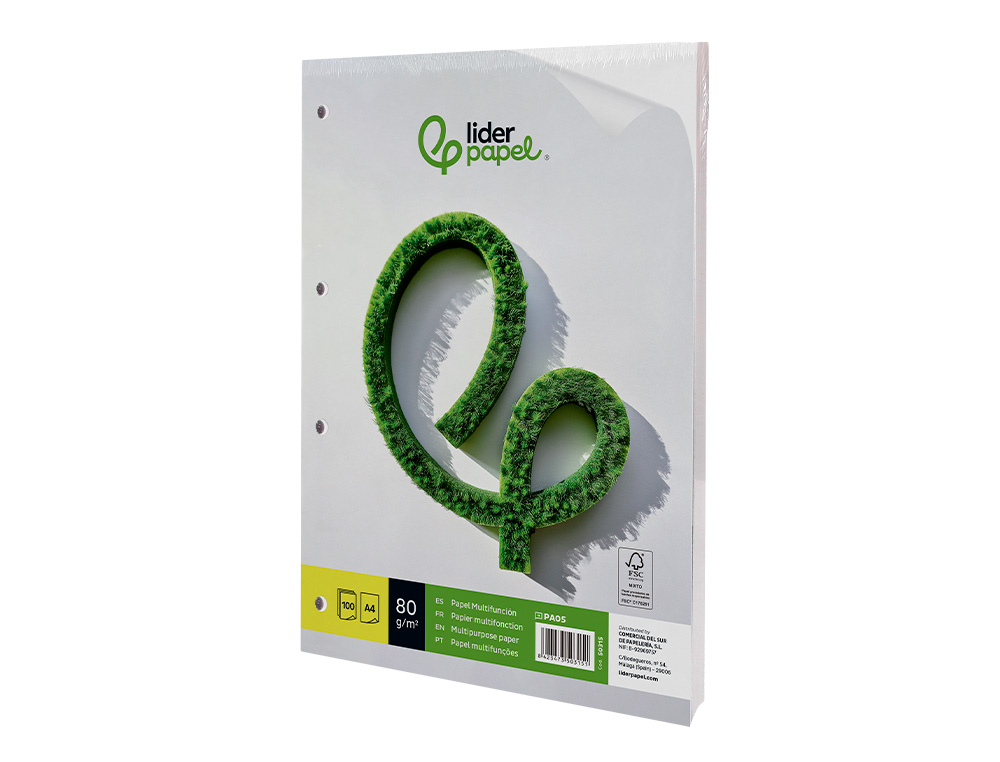 Papel liderpapel din a4 80 gr pack de 100 folhas liso 4 furos ( Imagem 3 de 8 ) - Preview