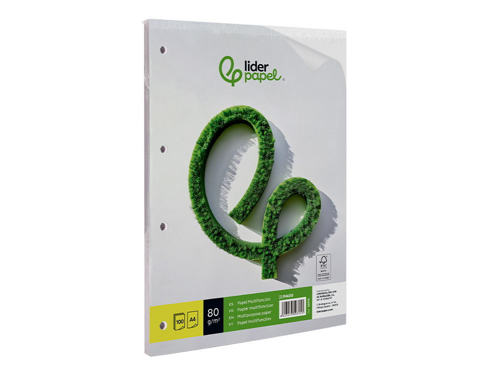 Papel liderpapel din a4 80 gr pack de 100 folhas liso 4 furos ( Imagem 5 de 8 ) - Preview