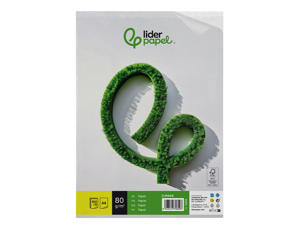 Papel liderpapel din a4 80 gr 100 folhas + 10 folhas gratis ( Imagem 3 de 17 ) - Preview