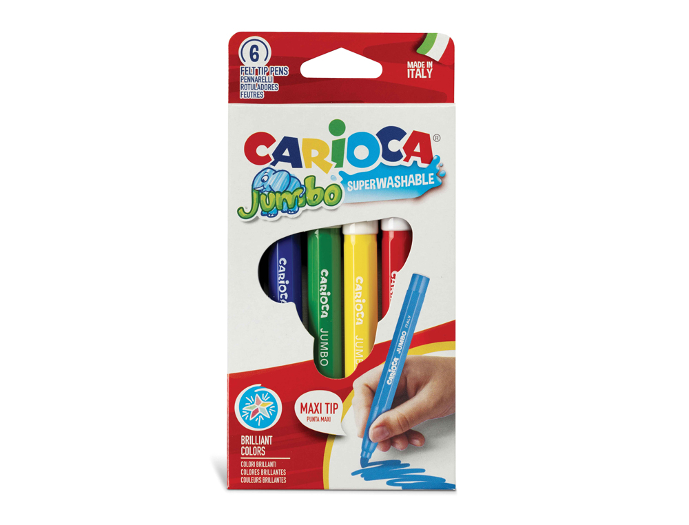 Marcador jumbo carioca 6 unidades ( Imagem 4 de 7 ) - Preview