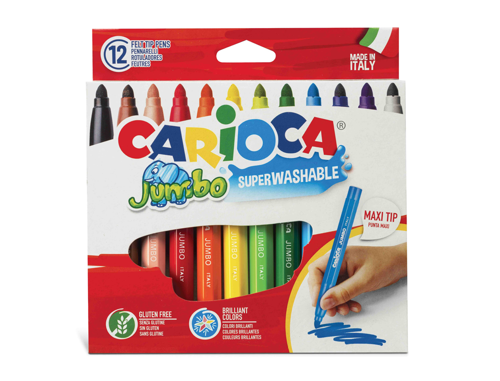 Canetas de Feltro Laváveis Carioca Jumbo com 12 Cores ( Imagem 3 de 5 ) - Preview