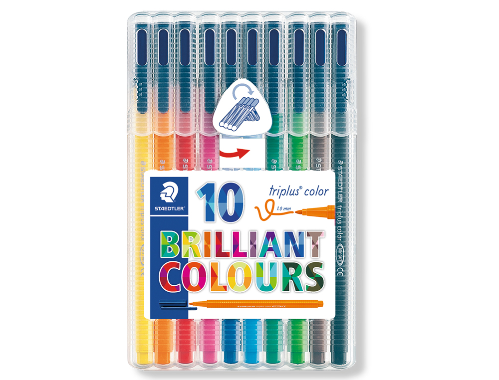 Canetas de feltro STAEDTLER Triplus Color 323 1mm caixa com 10 cores Sb10 ( Imagem 2 de 4 ) - Preview