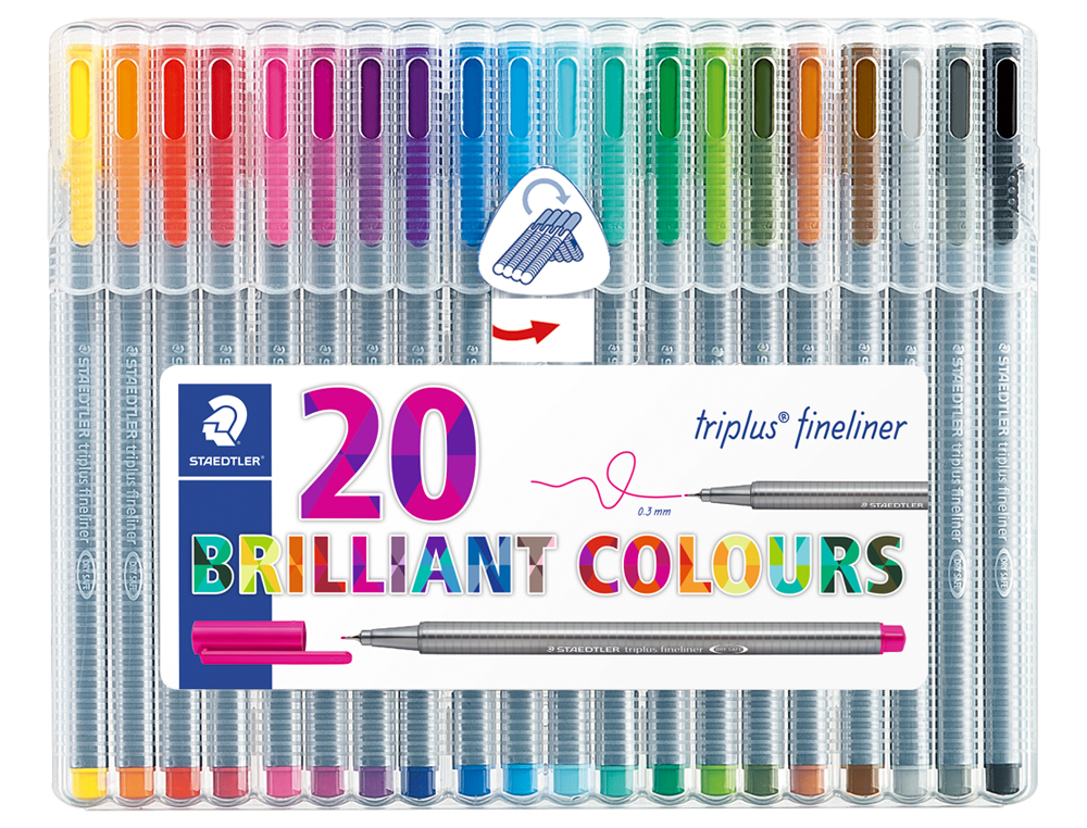 Fineliner STAEDTLER Triplus 334 0,3mm caixa com 20 cores ( Imagem 2 de 2 ) - Preview