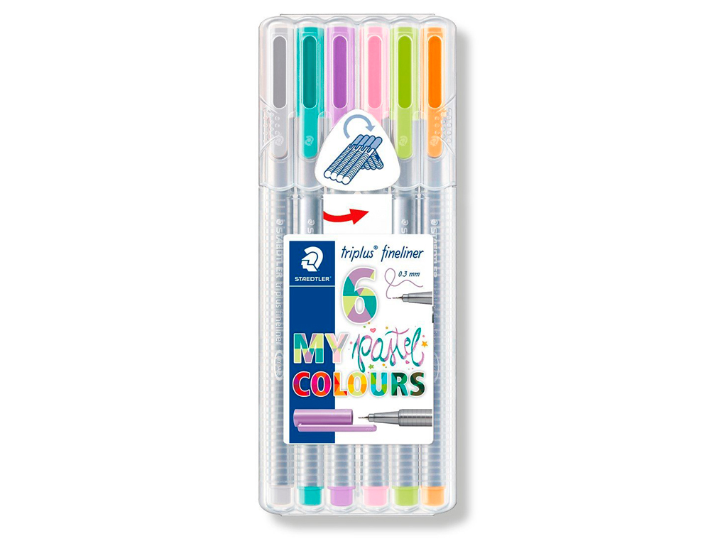 STAEDTLER FINELINER TRIPLUS 0,3 - 6 Unidades Cores Pastel ( Imagem 2 de 2 ) - Preview