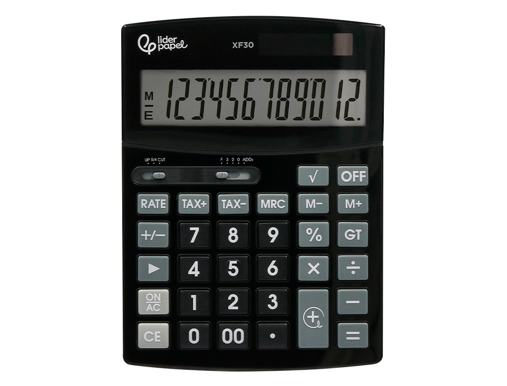 Calculadora liderpapel de secretaria xf30 12 digitos taxas solar e pilhas cor preto 190x140x25 mm ( Imagem 3 de 13 ) - Preview