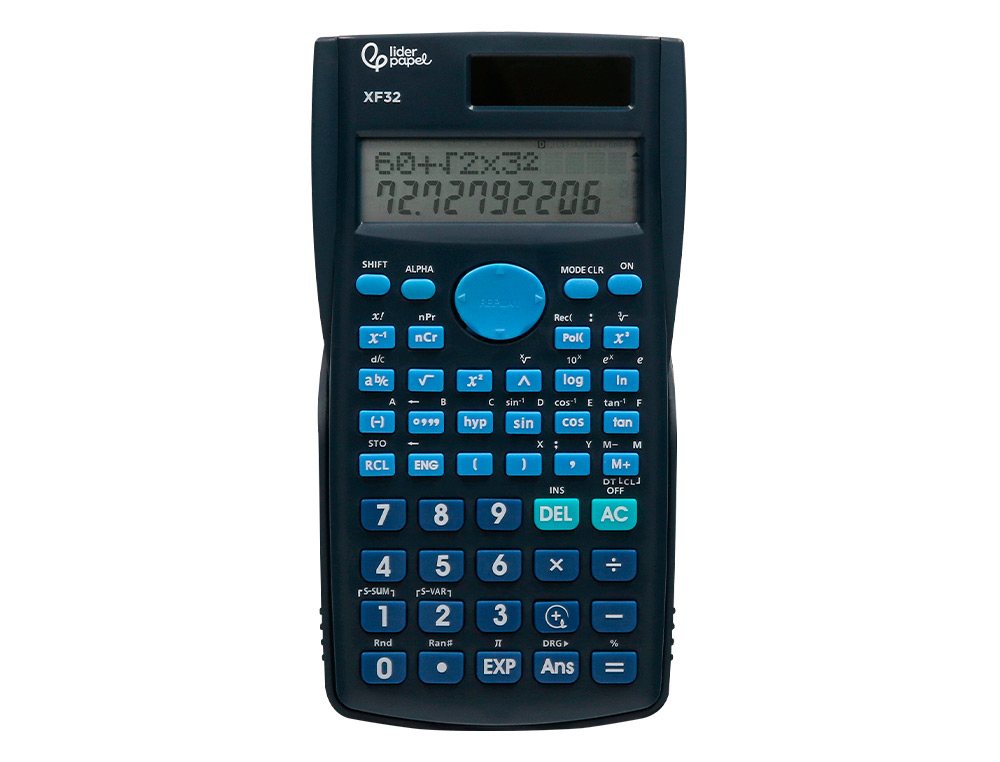 Calculadora liderpapel cientifica xf32 12 digitos 240 funcoes com tampa solar e pilhas cor azul 156x85x20 mm ( Imagem 4 de 17 ) - Preview