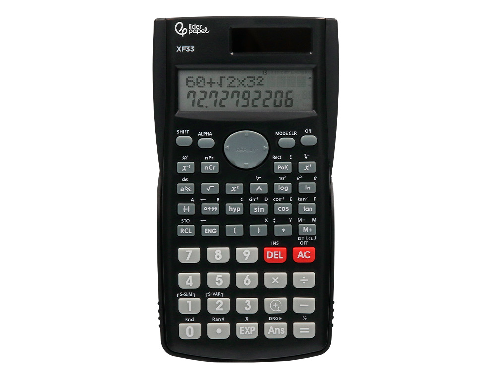 Calculadora Cientifica XF33 lIDERPAPEL 12 digitos 240 funcoes com tampa solar e pilhas cor preto 156x85x20 mm ( Imagem 4 de 17 ) - Preview
