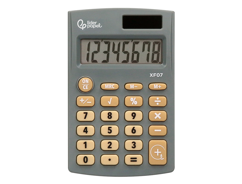 Calculadora liderpapel de bolso xf07 8 digitos solar e pilhas cor cinza 98x62x8 mm ( Imagem 4 de 11 ) - Preview
