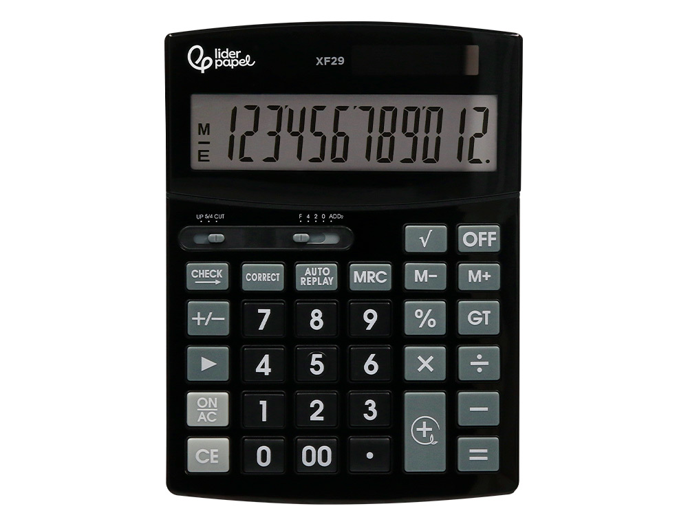 Calculadora liderpapel de secretaria xf29 12 digitos solar e pilhas cor preto 190x140x30 mm ( Imagem 3 de 13 ) - Preview