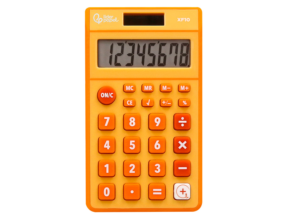 Calculadora liderpapel de bolso xf10 8 digitos solar e pilhas cor laranja 115x65x8 mm ( Imagem 4 de 11 ) - Preview